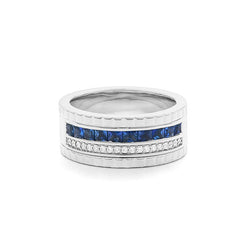 Facet Cnc Ring Halbgefasster 18 K Weissgold Saphir Memoire Ring