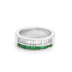 Facet Cnc Ring halbgefasster Memoirering in 750/18 K Weissgold