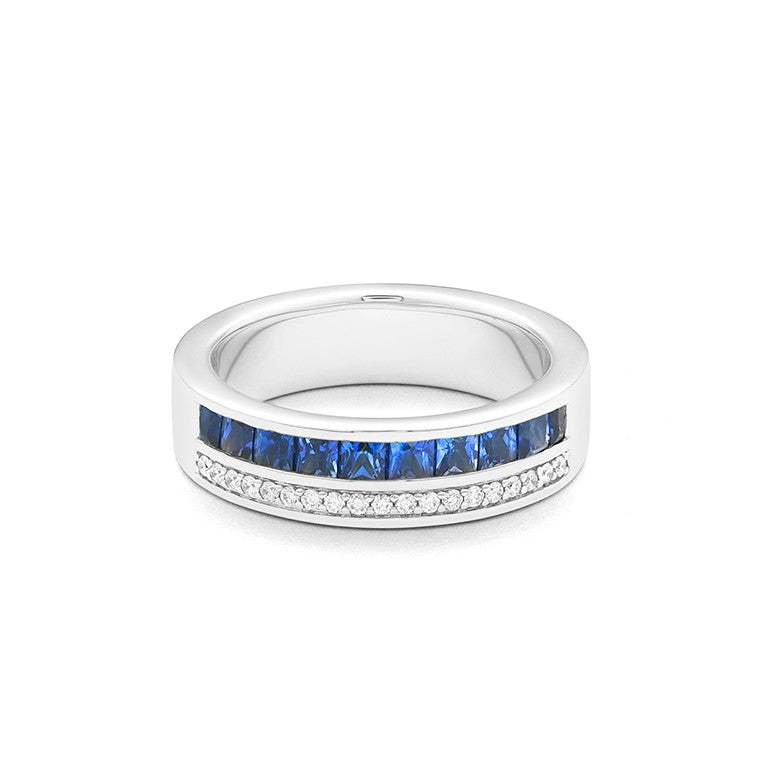Facet Cnc Ring halbgefasster Memoirering in 750/18 Karat Weissgold