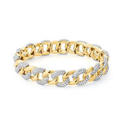 Facet Elastic Armband mit Diamanten in 750/18 Karat Gelbgold