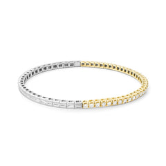 Facet Elastic Tennisarmband mit Diamanten in 750/18 Karat Bicolor Gold