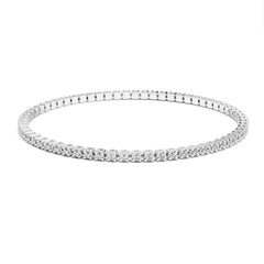 Facet Elastic Tennisarmband mit Diamanten in 750/18 Karat Weissgold