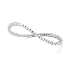 Facet Elastic Tennisarmband mit Diamanten in 750/18 Karat Weissgold