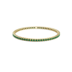 Bracelet de tennis élastique à facettes avec pierres précieuses topazes en or jaune 18 carats 750