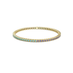 Facet Elastic Tennisarmband mit Topas Edelsteinen in 750/18 Karat Gelbgold
