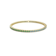 Facet Elastic Tennisarmband mit Topas Edelsteinen in 750/18 Karat Gelbgold