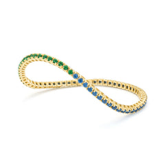 Facet Elastic Tennisarmband mit Topas Edelsteinen in 750/18 Karat Gelbgold