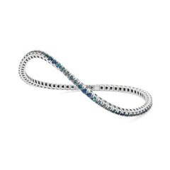 Facet Elastic Tennisarmband mit Topas Edelsteinen in 750/18 Karat Weissgold