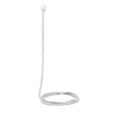 Facet Tennis Collier mit Brillanten in 750/18 Karat Weissgold