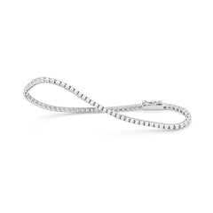 Facet Tennisarmband mit Brillanten in 750/18 Karat Weissgold