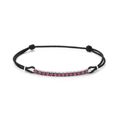 Bracelet tennis à facettes avec rubis en or blanc 750/18 carats