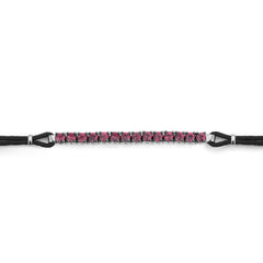 Bracelet tennis à facettes avec rubis en or blanc 750/18 carats
