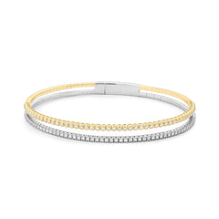 Facet Tennisarmreif mit Brillanten in 750/18 Karat Bicolor
