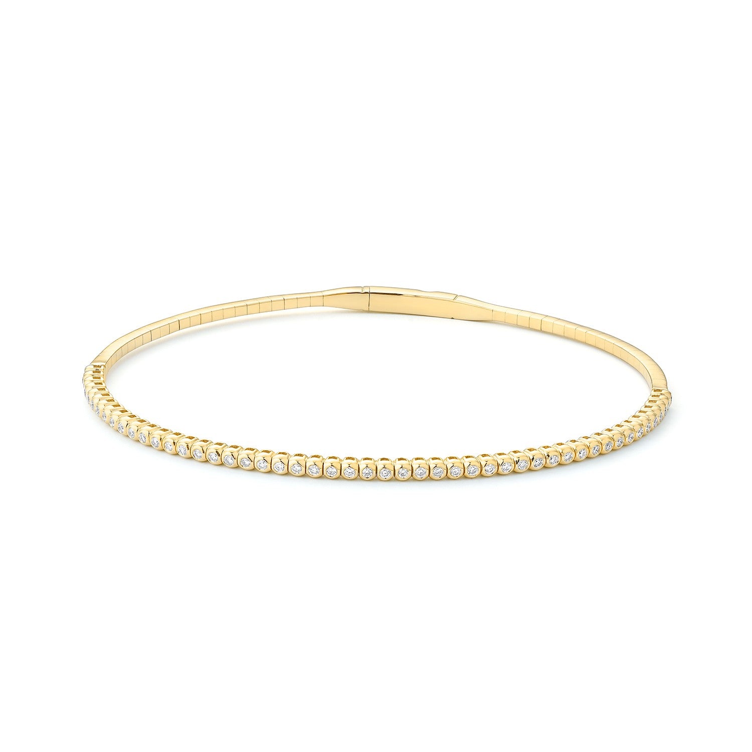 Facet Tennisarmreif mit Brillanten in 750/18 Karat Gelbgold