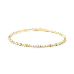 Facet Tennisarmreif mit Brillanten in 750/18 Karat Gelbgold