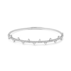 Facet Tennisarmreif mit Brillanten in 750/18 Karat Weissgold