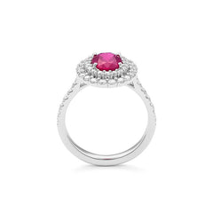 Facet Traceability Rubin Diamantring in 750/18 Karat Weissgold