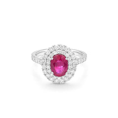 Facet Traceability Rubin Diamantring in 750/18 Karat Weissgold