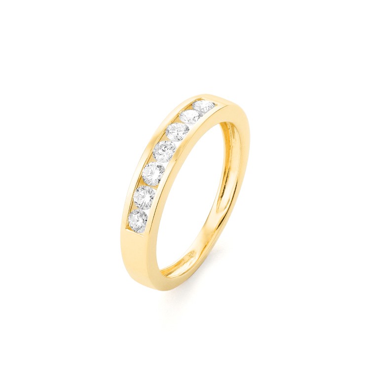 Facet Classic halbgefasster Memoirering in 750/18 Karat Gelbgold