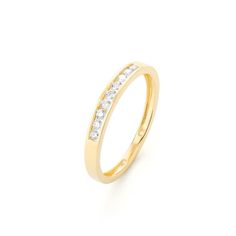 Facet Classic halbgefasster Memoirering in 750/18 Karat Gelbgold