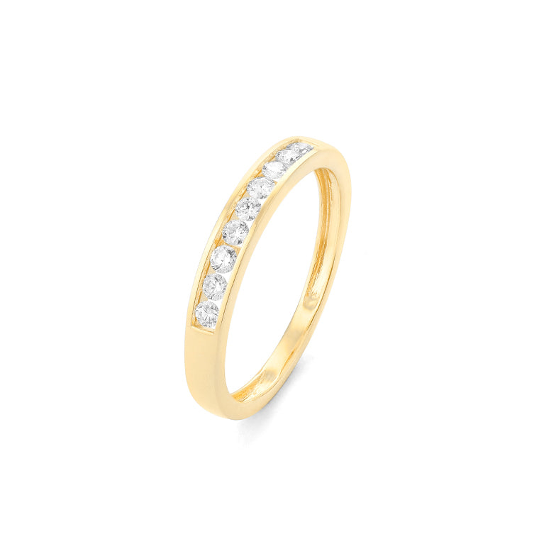 Facet Classic halbgefasster Memoirering in 750/18 Karat Gelbgold