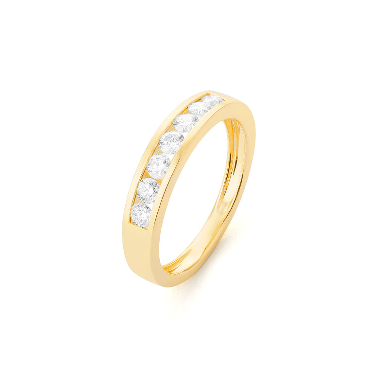 Facet Classic halbgefasster Memoirering in 750/18 Karat Gelbgold