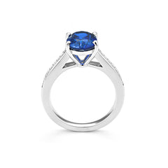 Facet Sweet Saphir Ring mit Diamanten in 750/18 Karat Weissgold
