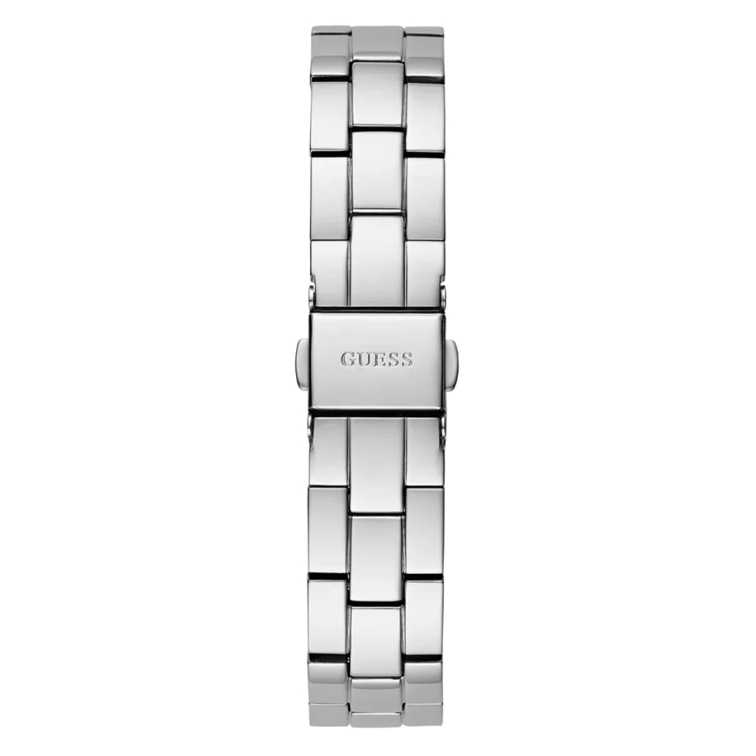 Guess Silberton Datum Damenuhr 34 MM, Drei von Herzen - GW0657L1