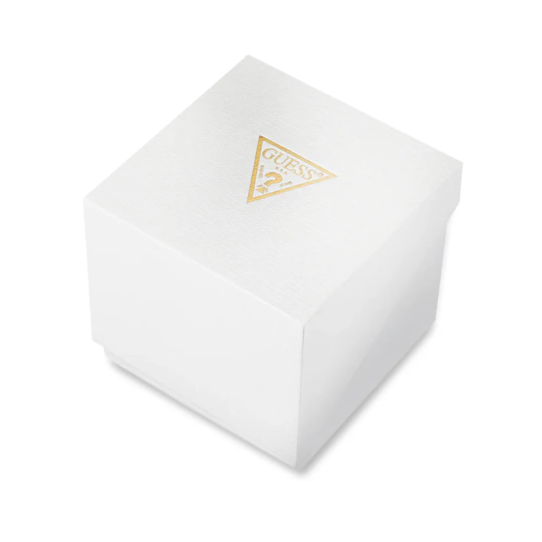 Guess Silberton Datum Damenuhr 34 MM, Drei von Herzen - GW0657L1