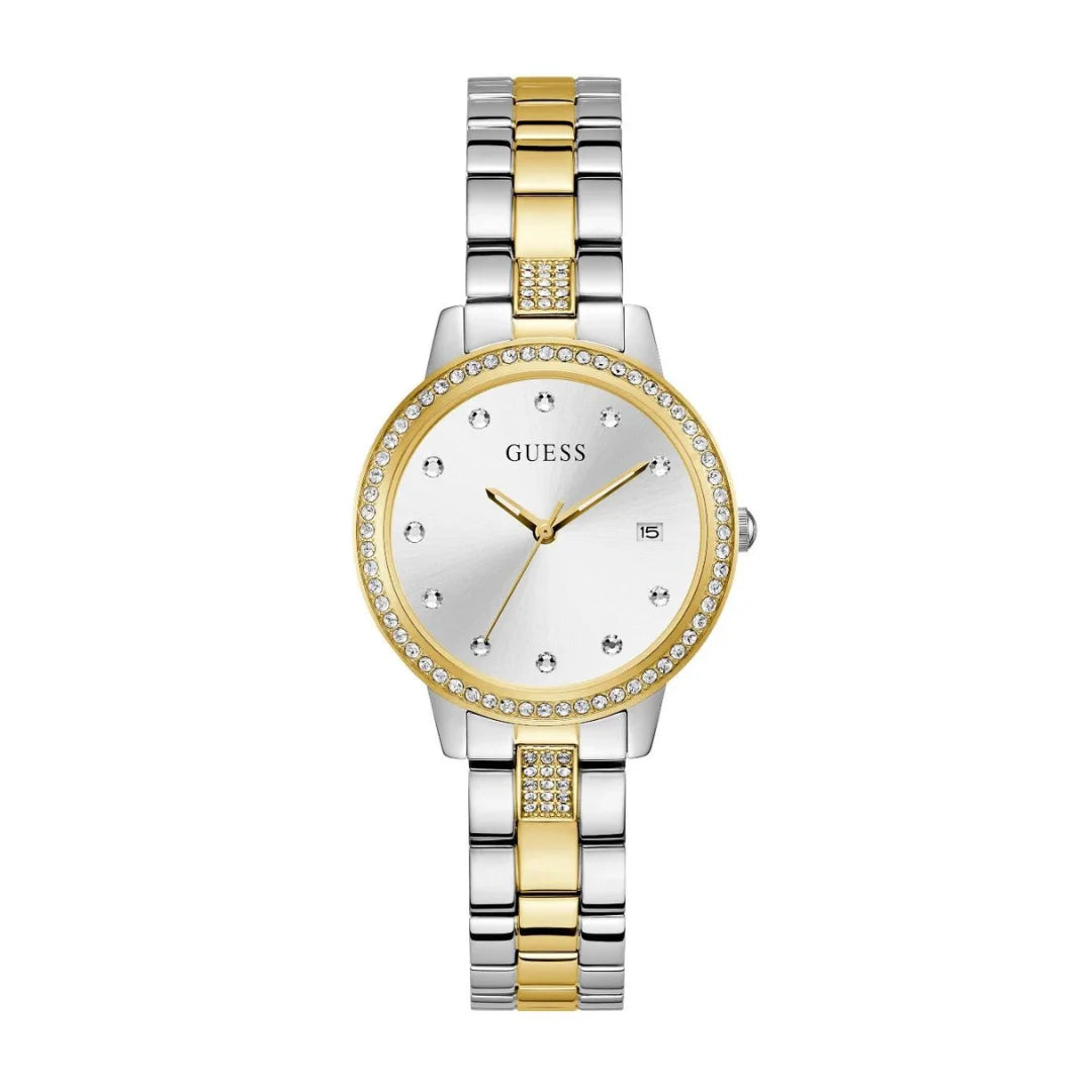 Guess Heartless Analog-Quarz Damenuhr in Bicolor 34 MM - GW0725L1