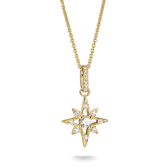 THOMAS SABO Kette Stern mit weissem Zirkonia Silber oder Goldfarben - KE2394-M01-14