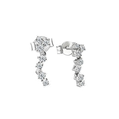 Boucles d'oreilles en or blanc 18 carats - 750 millièmes avec diamants - KP0000928