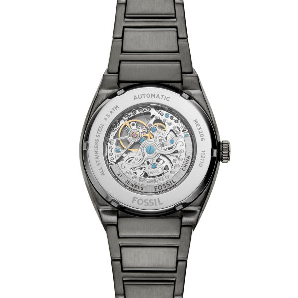 Fossil Everett Automatik Gunmetal 42 mm Herrenuhr aus Edelstahl - ME3206