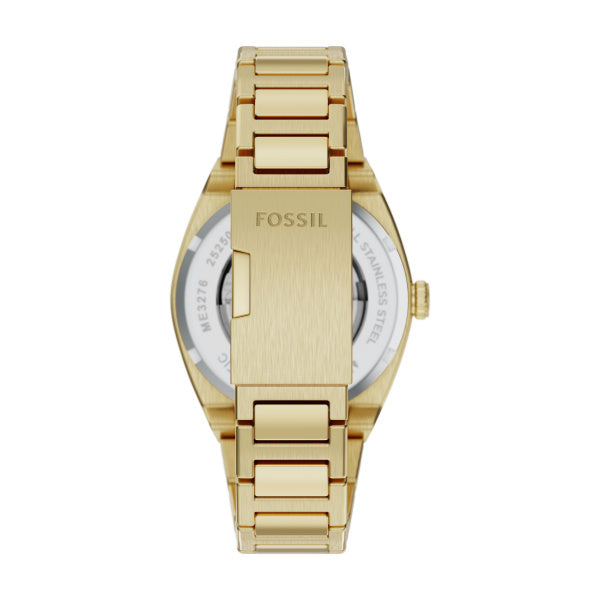 Fossil Everett Automatik 42 mm Herrenuhr in Gold/Grün aus Edelstahl - ME3276