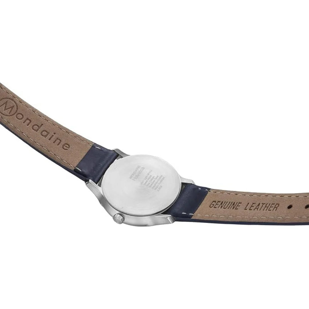 Mondaine Damenuhr aus Blau Leder, 26 MM - MH1.L1140.LD