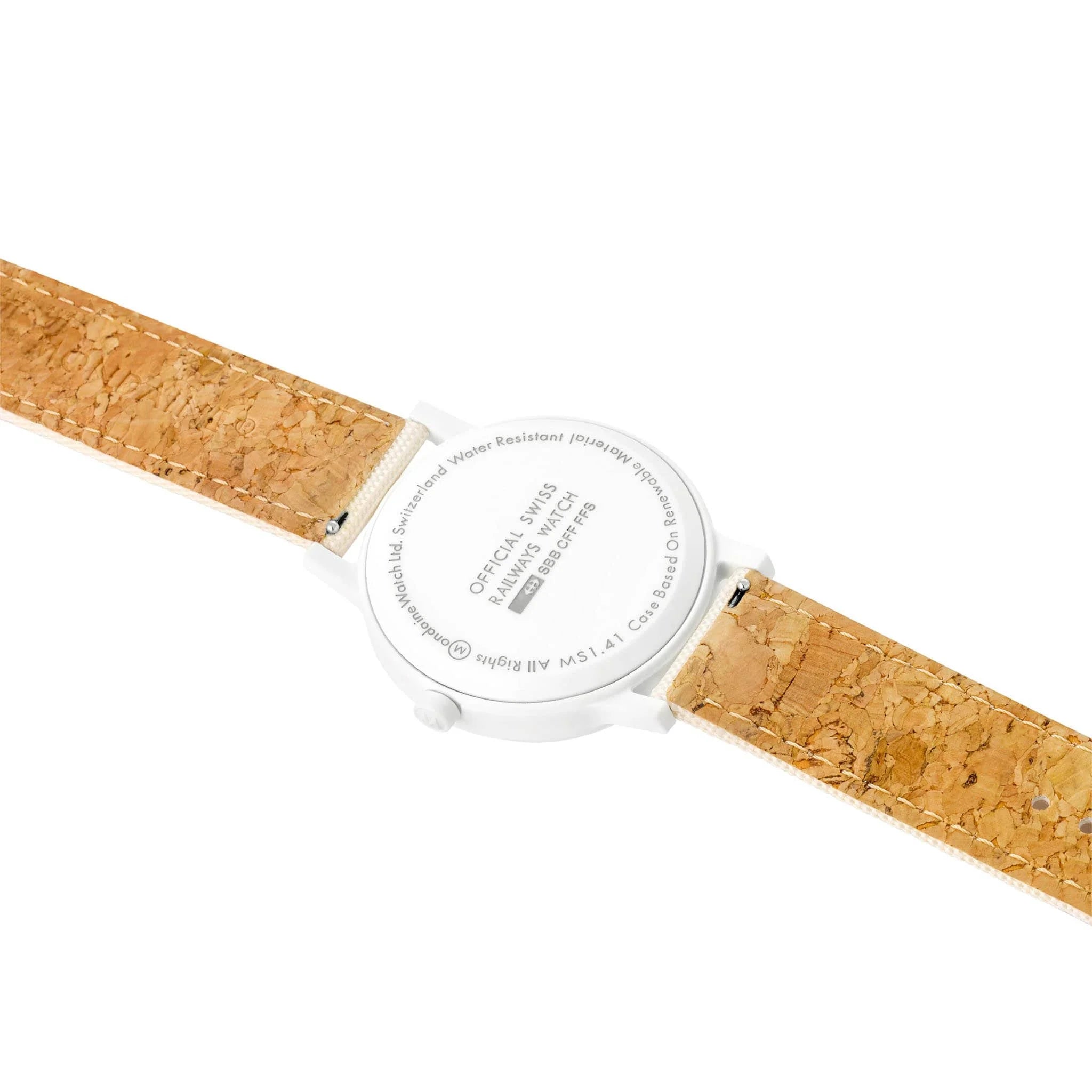 Mondaine Essence Herrenuhr aus Weisses Textil, 41 MM - MS1.41111.LT