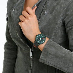 Mondaine Essence Damenuhr aus Park-Grünes Textil, 41 MM - MS1.41160.LF