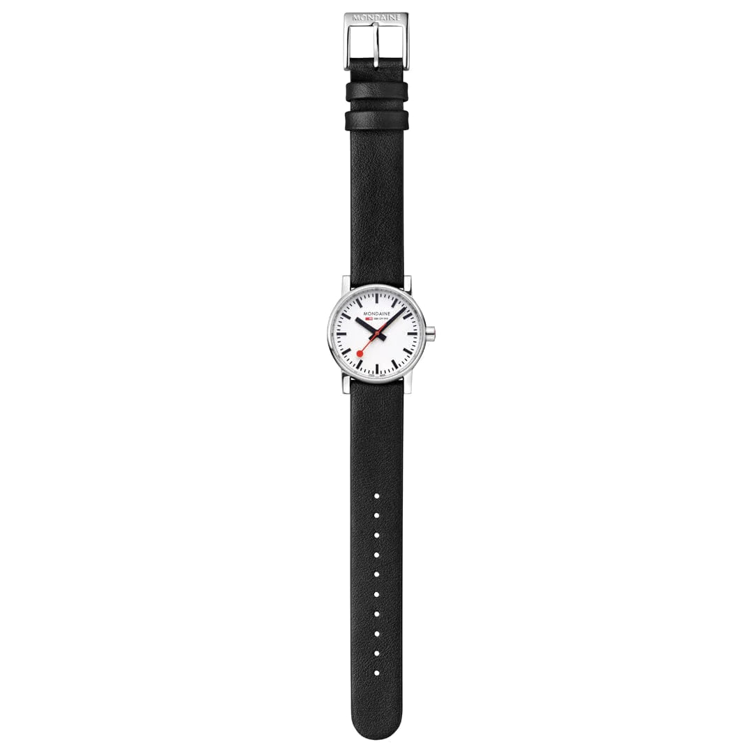 Mondaine EVO2 Quarz Damenuhr aus Schwarzes Leder, 30 MM - MSE.30110.LBV