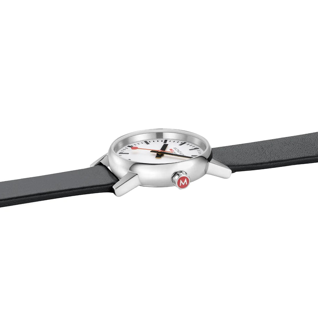 Mondaine EVO2 Quarz Damenuhr aus Schwarzes Leder, 30 MM - MSE.30110.LBV