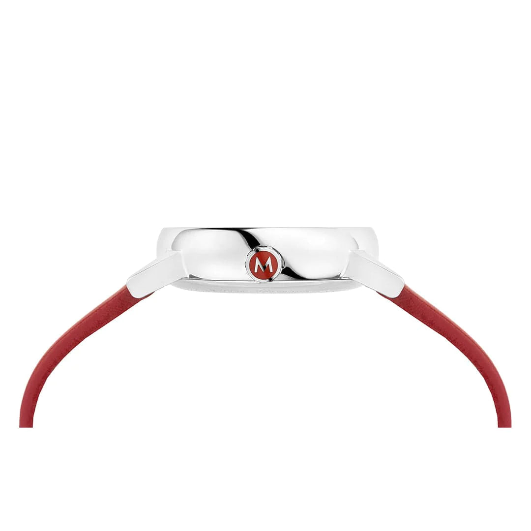 Mondaine EVO2 Quarz Damenuhr aus Rotes Leder, 30 MM - MSE.30210.LCV