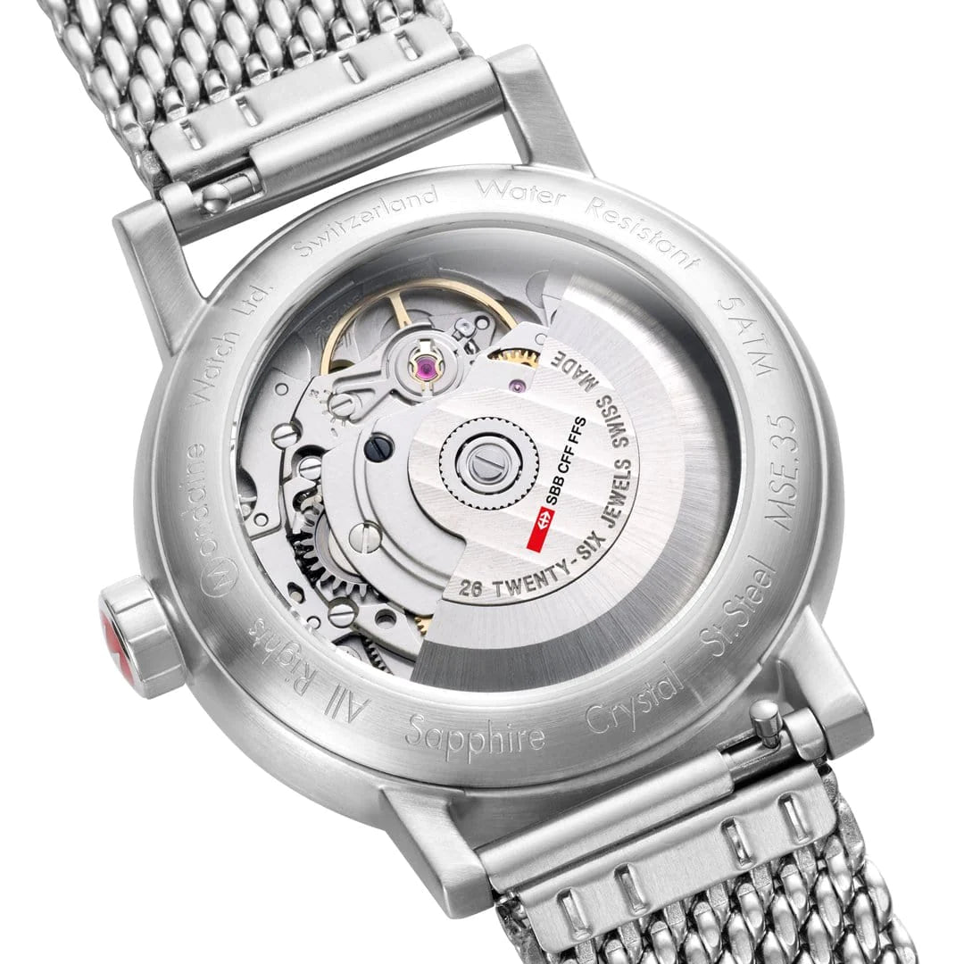 Mondaine EVO2 Automatik Herrenuhr aus Edelstahl, 35 MM - MSE.35610.SM