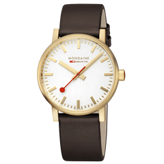 Mondaine EVO2 Herrenuhr aus Braun Lederband, 40 MM -  MSE.40112.LGV