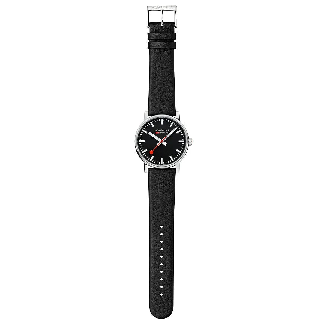Mondaine EVO2 Herrenuhr aus Schwarzes Leder, 43 MM - MSE.43120.LB
