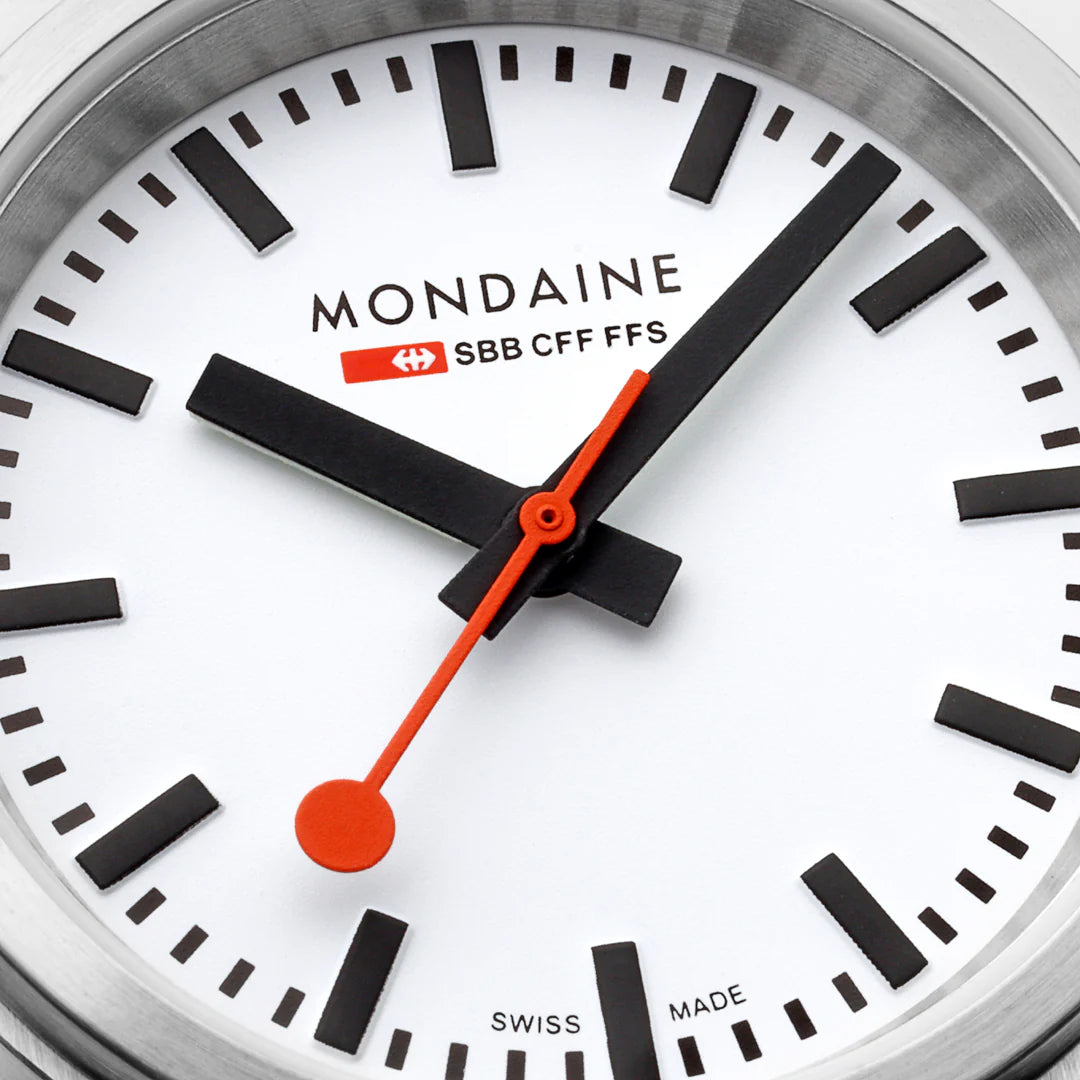 Mondaine Stop2Go Herrenuhr aus Schwarzes Leder, 34 MM - MST.3401B.LBV.SET