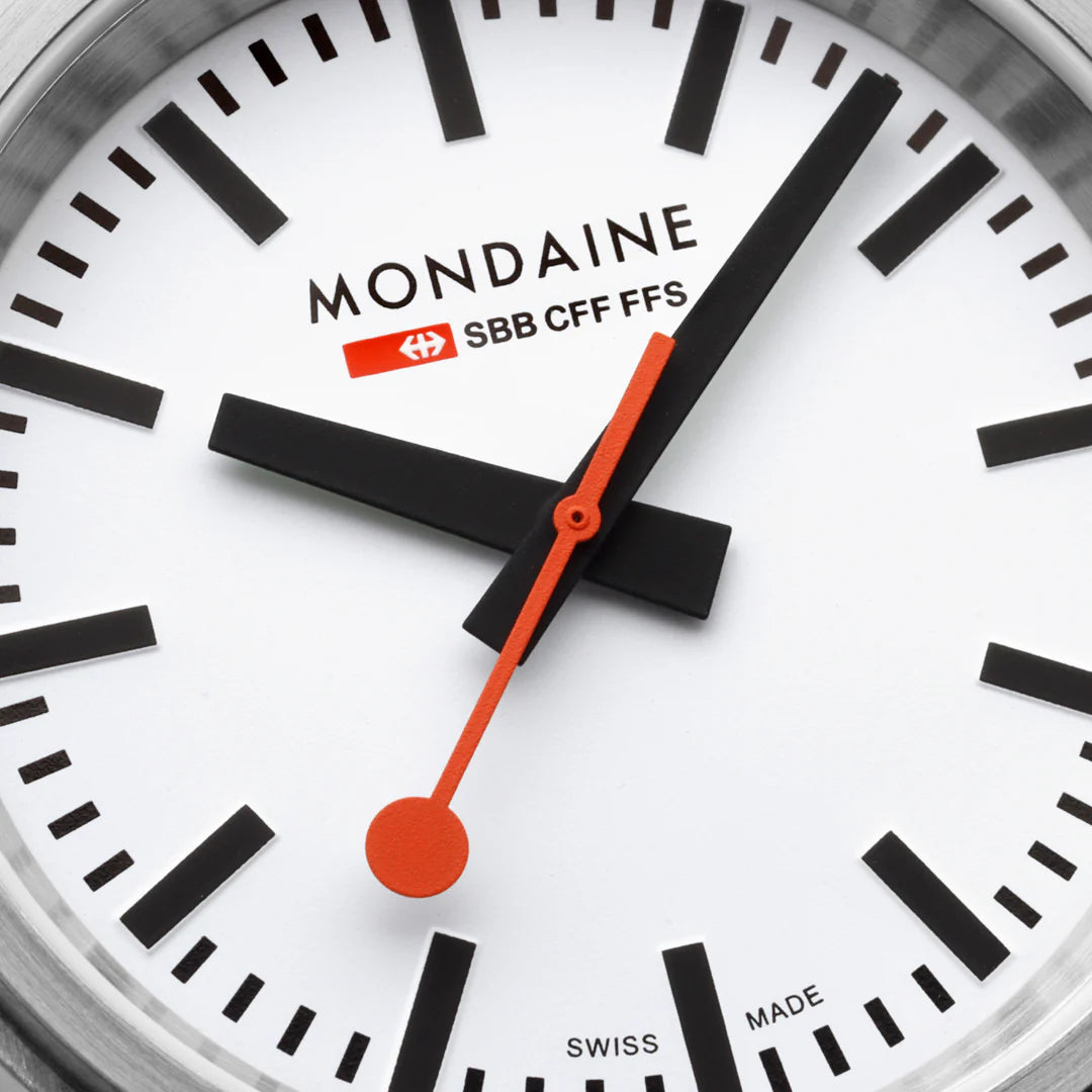 Mondaine Stop2Go Herrenuhr aus Schwarzes Leder, 41 MM - MST.4101B.LBV.2SE