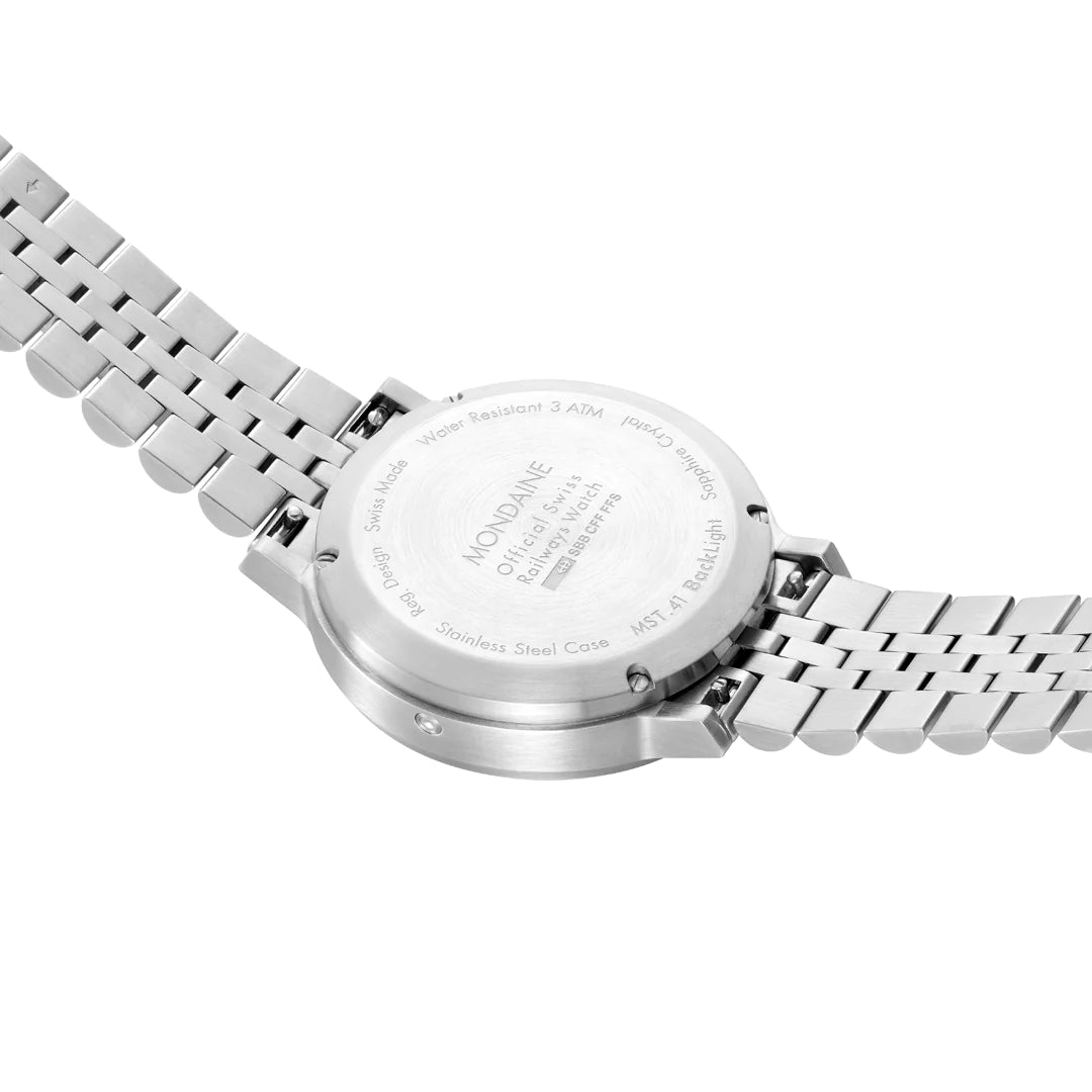 Mondaine Stop2Go Herrenuhr aus Edelstahl, 41 MM - MST.4101B.SJ.2SE