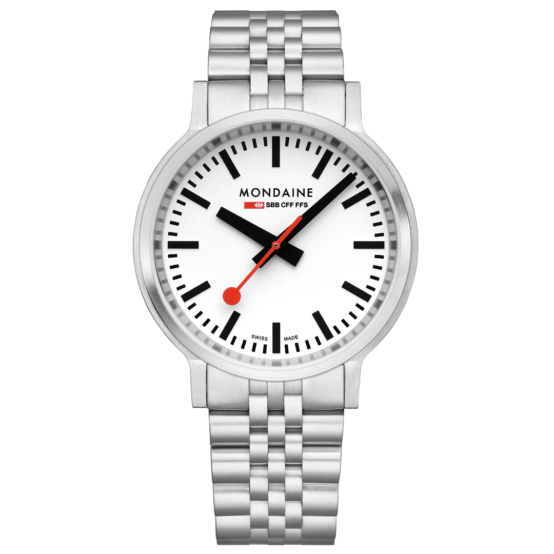 Mondaine Stop2Go Herrenuhr aus Edelstahl, 41 MM - MST.4101B.SJ.2SE