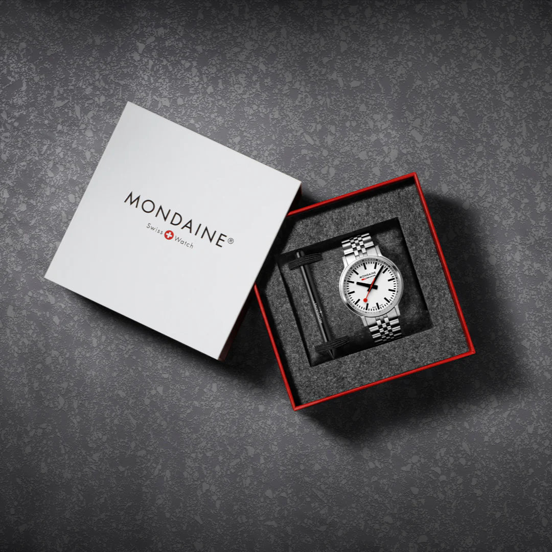 Mondaine Stop2Go Herrenuhr aus Edelstahl, 41 MM - MST.4101B.SJ.2SE