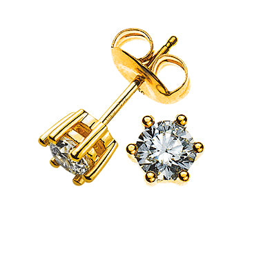 Solitär Ohrstecker Gelbgold 750 0.50ct.