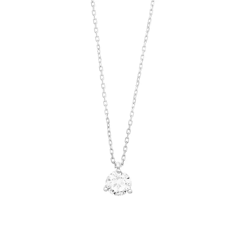 Facet Classic Express Eye Clean Weissgold Diamant Brillant Halskette